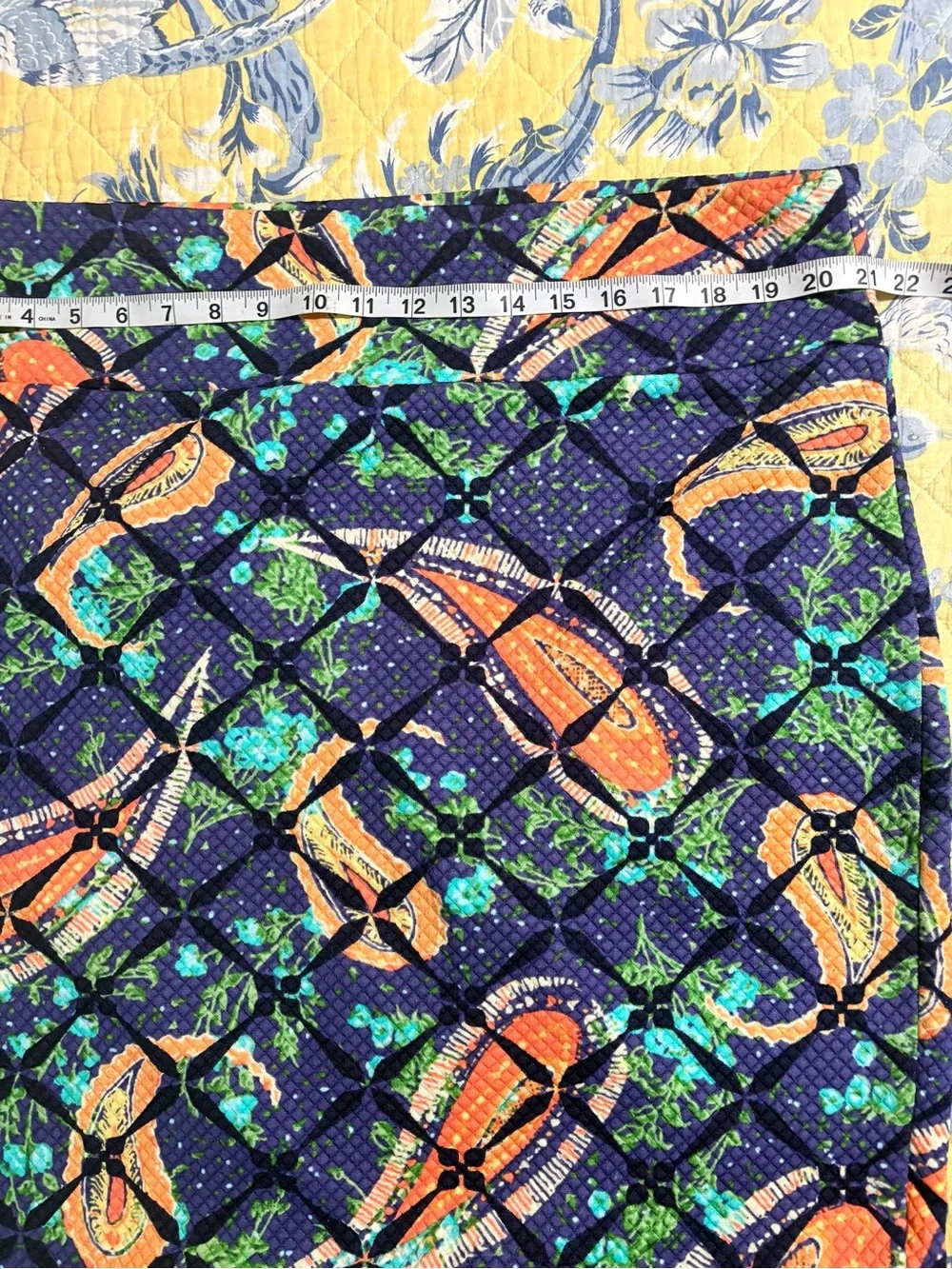 LulaRoe Skirt,Navy Floral-Print Quilted Skirt